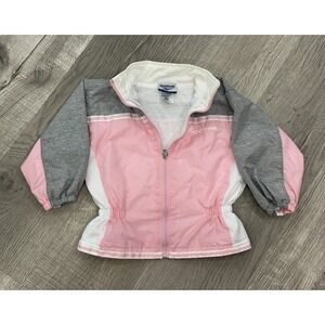Vintage Reebok 24M Girl Windbreaker Jacket Y2K 80s 90s Pink Gray EUC Full Zip